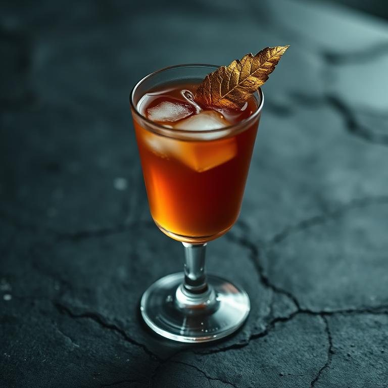Cocktail with gold leaf garnish